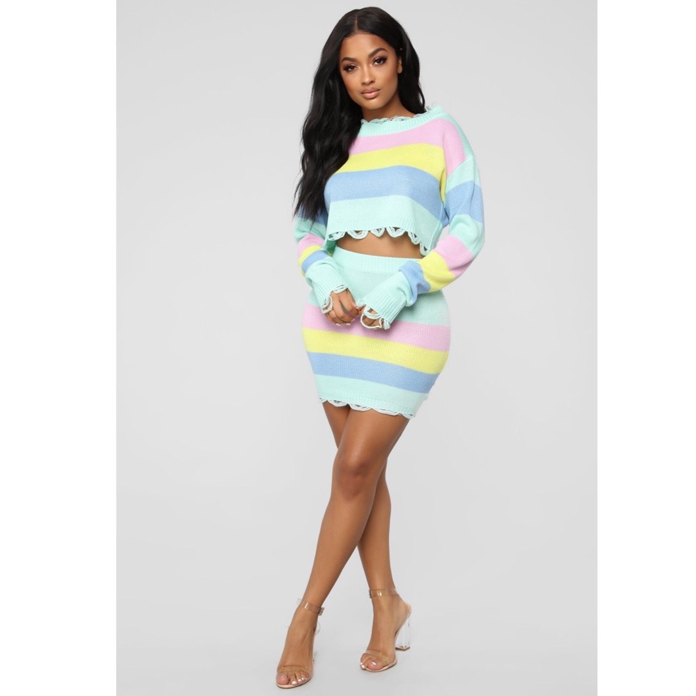 BRAND NEW: Striped Skirt Set